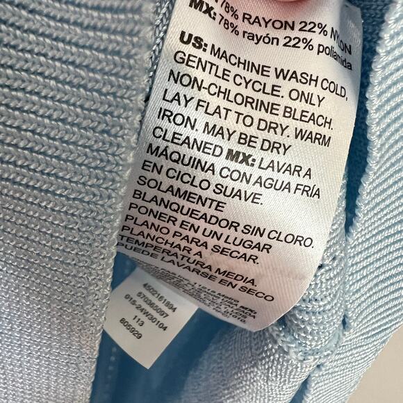 WHITE HOUSE BLACK MARKET Women's Size M Rib Sweater Halter Tank Top Blue WHBM - Picture 10 of 10